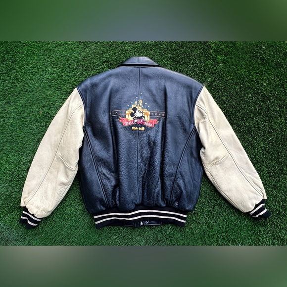 Disneyland Mickey Mouse 50th Anniversary Varsity Leather Jacket (SOLD) - Picture 2 of 8
